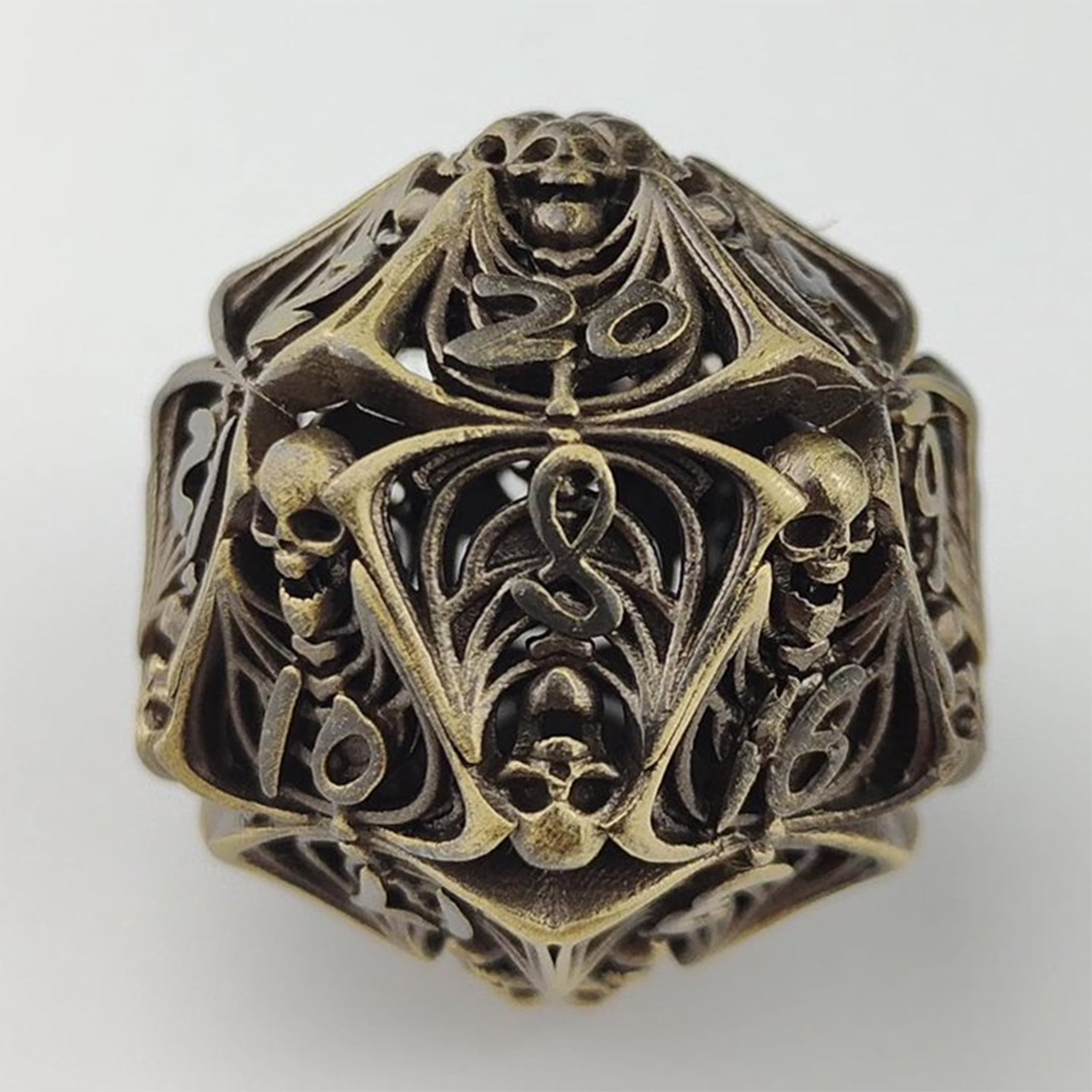 Hollow Skull DND Dice Set - Metal Polyhedral Dice for Classic Games