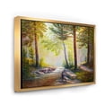 thumbnail image 3 of Afternoon Light Through The Forest Trees 32 in x 24 in Framed Painting Canvas Art Print, by Designart, 3 of 5