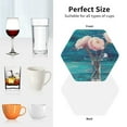 thumbnail image 6 of Honeii Flowers in Glass Vase print Leather Coaster Set of 4, ideal for safeguarding your furniture from drinks spills and effortless cleanup-Hexagon, 6 of 6