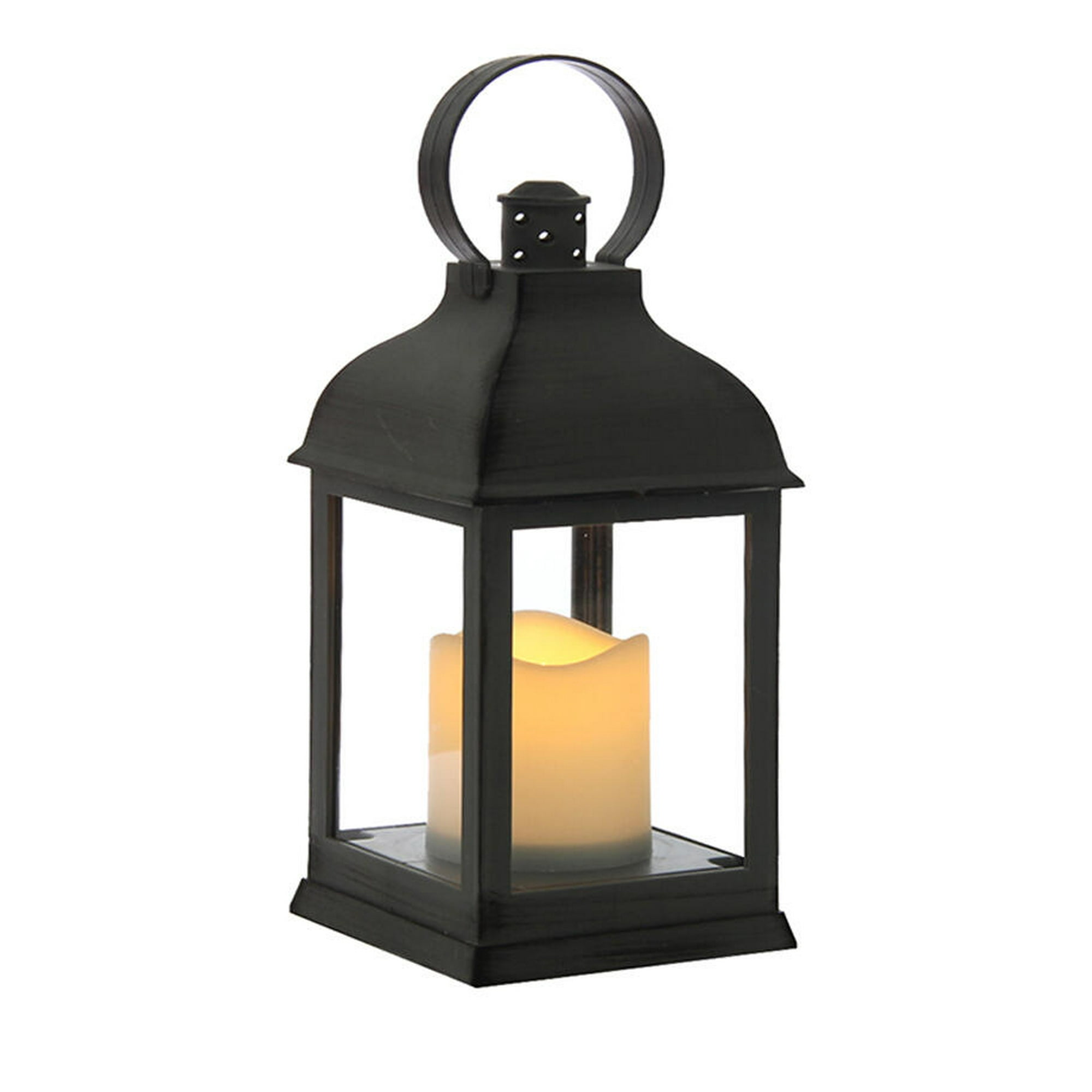 Fanal Pl C/ Vela Led 23X10X10 Cm Negro