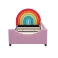 thumbnail image 5 of Rainbow Upholstered Daybed Low to The Ground Design, Twin Size, Colorful & Pink, 5 of 7