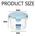 thumbnail image 5 of Caja de almacenamiento de alimentos transparente azul de 600 ml para cocina, cereales, frijoles y nueces, sello hermético, 5 of 5