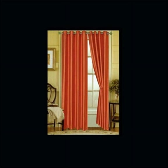 63 in. Elaine Faux Silk Panel with Grommets in Orange