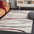 thumbnail image 2 of SAFAVIEH Skyler Elouise Geometric Striped Area Rug, Ivory Grey/Red, 4' x 6', 2 of 7