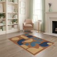 thumbnail image 2 of ODIKA 4'x6' Earthy Tones Abstract Geometric Harmony Washable Area Rug Elegant Blend of Shapes and Minimalist Style Stain Resistant, Low Pile, Easy Care for Dorm Room, Small Living, 2 of 7