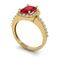 thumbnail image 2 of Halo Engagement Ring for Women - 1.92ct Simulated Ruby in 14K Yellow Gold Promise Ring, 2 of 6