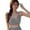 Gray, variant on Women's rib knitting exposed navel sexy vest suspender vest top