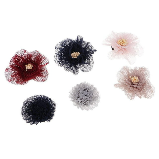 6 Piezas De Flores Botones Adornos Decoración De Manualidades De Bricolaje