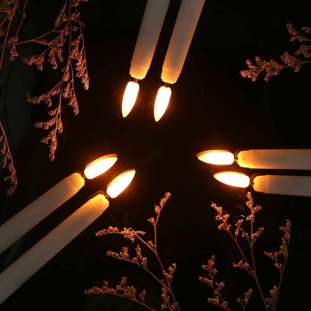 6PCS Remote Flameless LED Taper Candles with Yellow Flickering Light,Realistic Plastic 11 inch Long White Battery Operated Candlestick for Halloween Christmas