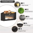 thumbnail image 4 of Corner Bamboo Bread Box for Kitchen Counter Large Capacity Rustic Bread Storage Container with Wavy Arcylic Transparent Door Vintage Storage for Homemade Bread (Black), 4 of 8