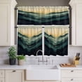 thumbnail image 2 of Summer Marine Life Curtain Valances Set Ocean Coral Simple Lines Art Kitchen Curtains 36&nbsp;inch Length Rod Pocket Valance and Tiers 3 Piece Set Small Bedroom Bathroom Laundry Decor, 2 of 9
