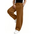 thumbnail image 4 of CCRFTGI Men Baggy Sweatpants Straight Leg Elastic Drawstring Jogging Pants Versatile Casual Outdoor Wear Brown XL, 4 of 7