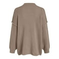 thumbnail image 4 of GEWSEY Womens Cropped Cardigan Knit Button Up Sweater 2025 Fall Lantern Sleeve Jacket Coats (Khaki, S), 4 of 7
