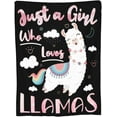 thumbnail image 2 of Llama Blanket Cute Llama Plush Throw Blanket Super Soft Cozy Warm Fleece Just A Girl Who Loves Llamas Bedding Alpaca Blanket Gifts for Kids Girls Boys Women 60"X80", 2 of 5
