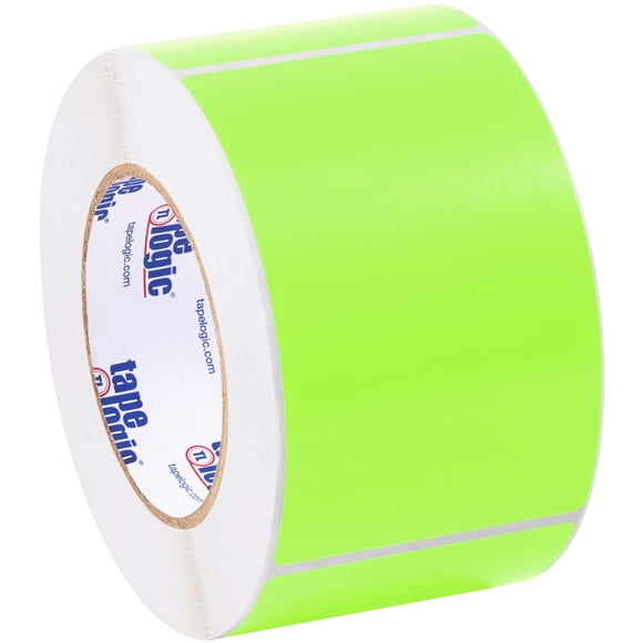 Tape Logic Aviditi Rectángulo Inventario Etiqueta Codificada Por Colores 5"" L X 3"" W Verde Fluorescente Rollo De 500 (Dl632J)