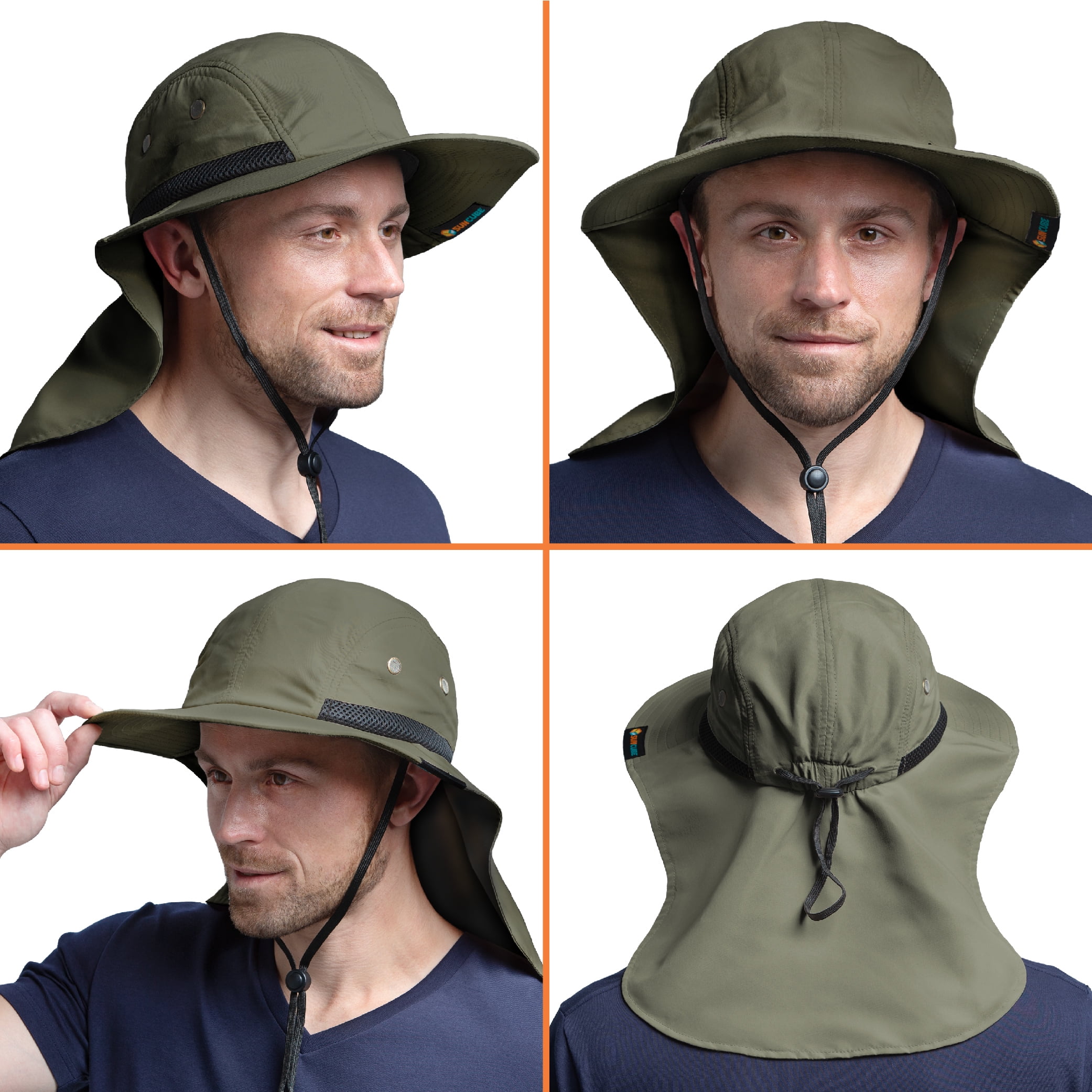 Dovesun Fishing Hat for Men with Neck Gaiter | Fish Hook Hat Clip Set DIY Camo Hat Fishing Baseball Cap Funny Hats for Men