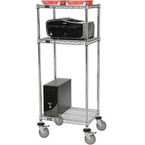 3-Shelf Mobile Wire Printer Stand - Chrome - 24 x 18 x 59 in.