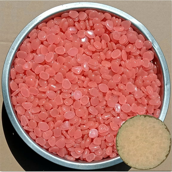 HAZIUA Glow In the Dark Garden Pebbles Stones for Yard and Walkways Decor DIY Decorative Luminous Stones(600 PCS) 6.3*4.3 in Red