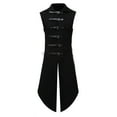 thumbnail image 2 of HOOMEUMY Mens Swallow Tailed Coat Workout Sleeveless Clothes Fashion 2025 Trendy Classic Solid Coat Turndown Collar Jacket Slim Fit Design Casual Black L, 2 of 9