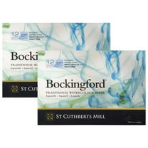 St Cuthberts Bockingford Watercolor Pad, Cold Pressed, Glue Binding, 140lb/300gsm, 12 Sheet, 7x10 inch, Pack of 2