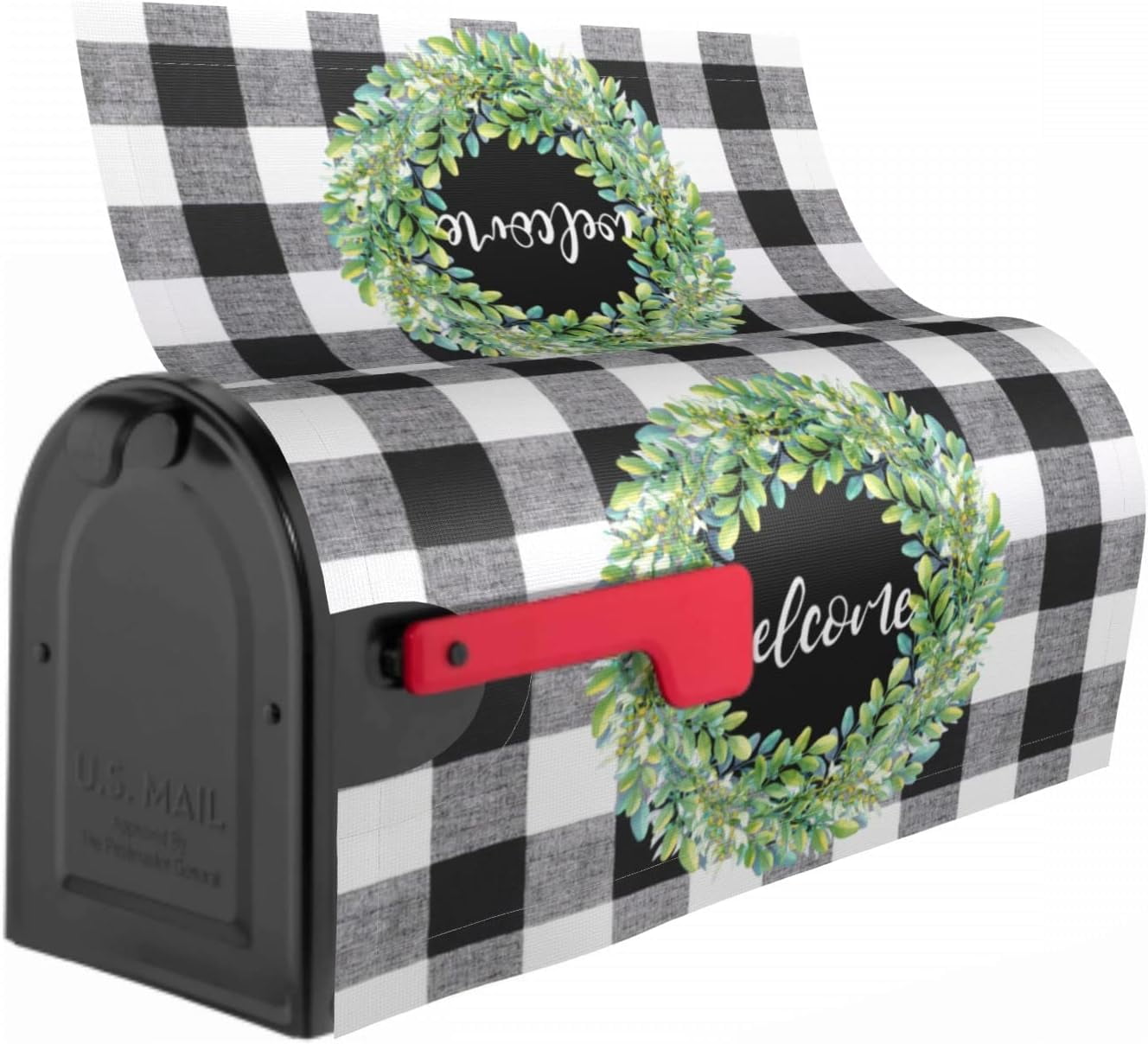 Fall Mailbox Cover Magnetic - Standard Size 21x18 Inch, Pumpkin & Leaf Design, Waterproof Outdoor Decor - View #4