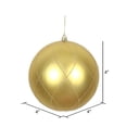 thumbnail image 2 of Vickerman 4" Gold Matte and Glitter Swirl Ball Ornament, 4 per Box, 2 of 4