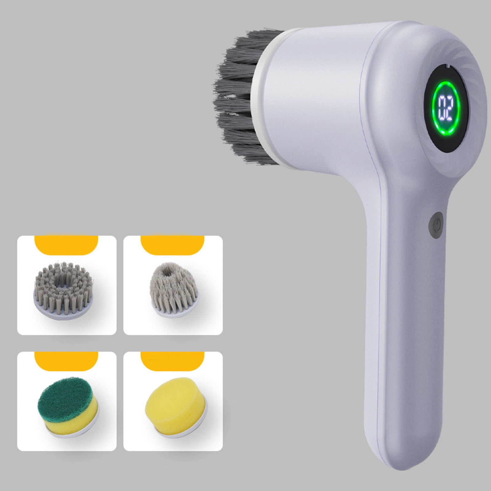 Scrubber Power Scrubber Cordless Shower For Cleaning With LED Display Bathroom Tub Kitchen Stove Tile Grout 5 Brush Heads Dish Soap Kitchen Set Scrub Brush Suction Soap Dispensing Dish Brush with