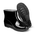 thumbnail image 2 of Botas de lluvia cortas de plástico 3508, zapatos de agua para mujer, tubo bajo, PVC, tendón de res, suela gruesa, forro polar, zapatos de trabajo de color sólido, botas de lluvia impermeables, 2 of 5