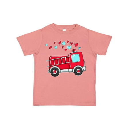 

Inktastic Valentine Fire Truck with Hearts Gift Toddler Boy or Toddler Girl T-Shirt