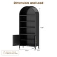 thumbnail image 3 of SUXXAN 73" Tall Arched Display Cabinet with 2 Doors, Curio Kitchen Pantry，Assembly Required, Black, 3 of 8