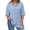 Sky blue, variant on Plus Size Solid Color V-neck Loose Blouse Short Sleeved Casual Loose Tops