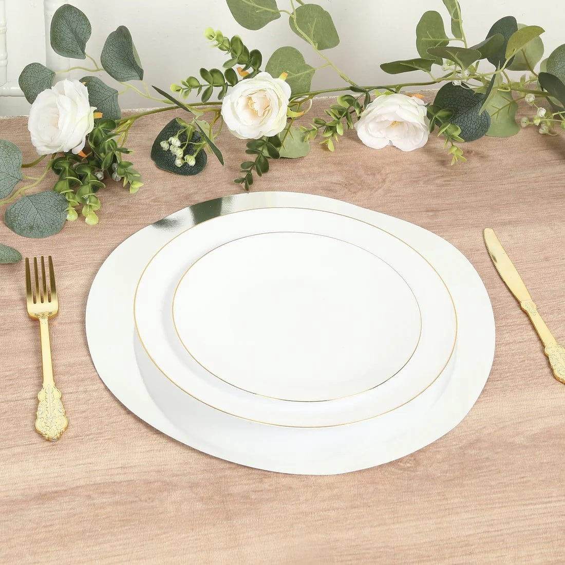 50 Silver Disposable 13 in Round Cardboard Paper Table Placemats Wedding Party Supplies