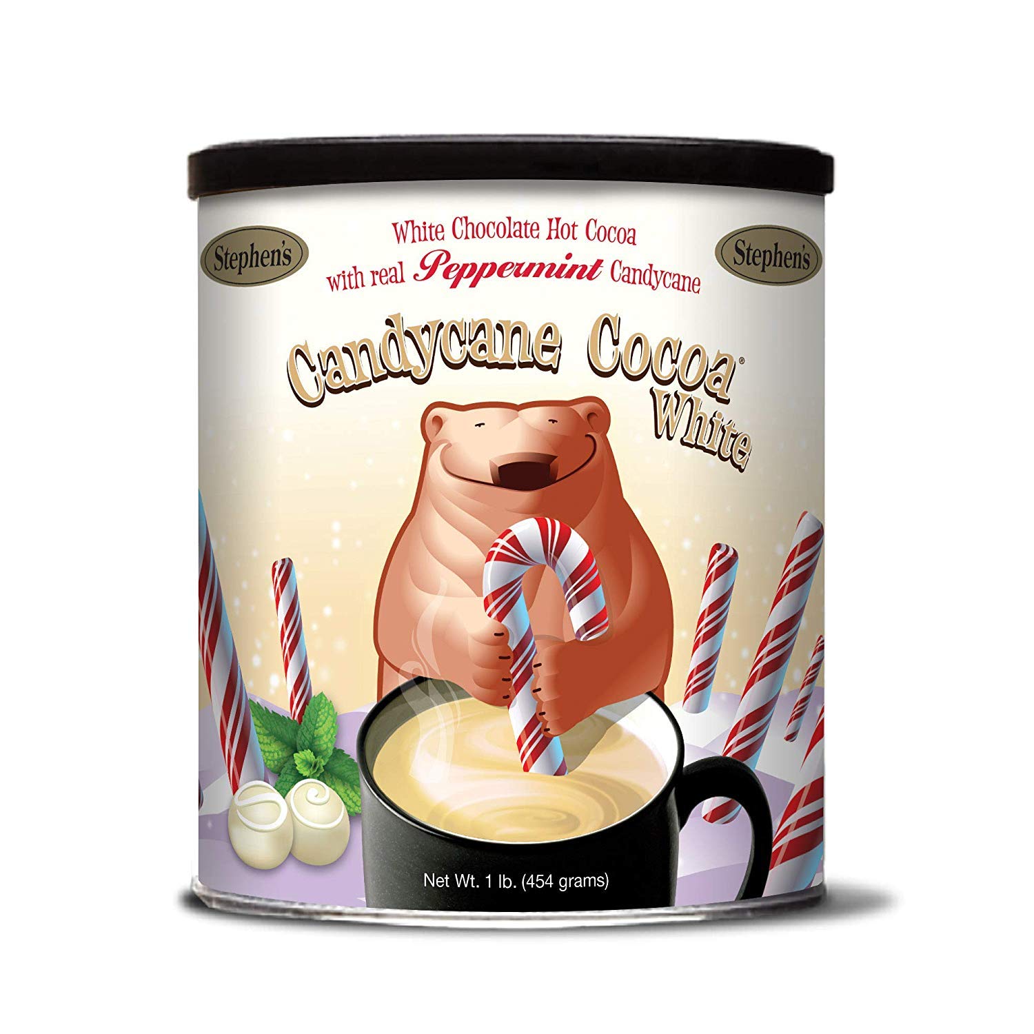 Stephens Gourmet Candy Cane Cocoa, White Chocolate, 1 LB (Pack of 3