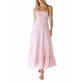 thumbnail image 2 of Jaimenalin Women'S Halter Tie Back Sleeveless Tiered Smocked Maxi Dress Pink S, 2 of 7