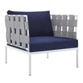 thumbnail image 1 of Modway Harmony Fauteuil de Patio Moderne en Tissu et Aluminium, Bleu Marine/gris, 1 of 9