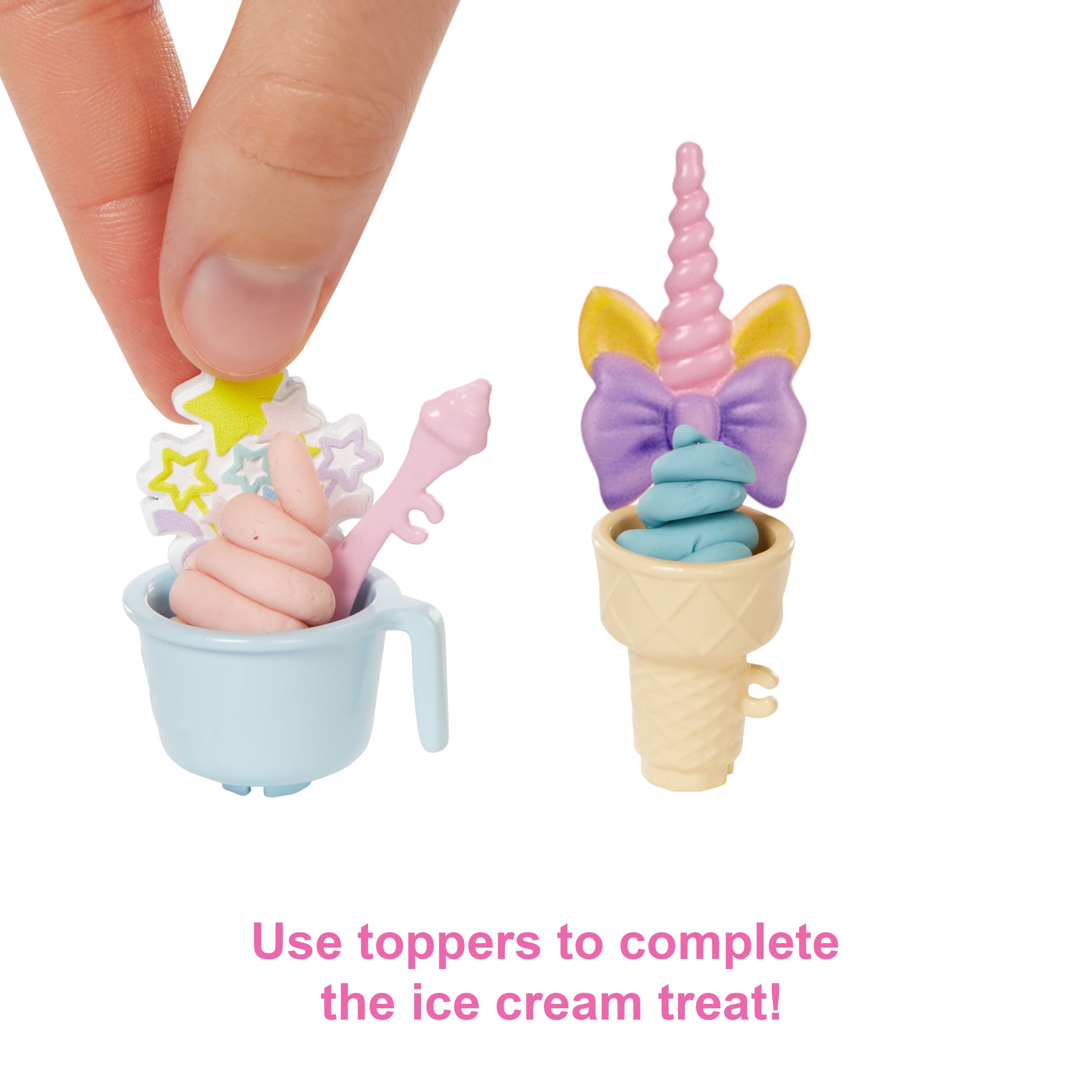 Barbie Careers Ice Cream Shop Playset with Blonde Doll, Ice Cream Machine, Molds, Dough, Accessories