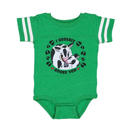

Inktastic I Udderly Adore You Cows Gift Baby Boy or Baby Girl Bodysuit