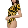 thumbnail image 2 of Naloa Sunflower 6 Women's Short-Sleeved Onesie, One-Piece Swimsuit for Parties, dates, clubs - Medium, 2 of 9