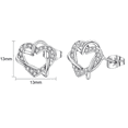 thumbnail image 4 of Yoursfs Entangle Double Heart Earrings for Women Romantic Eternity Love Earrings Platinum Plated Cubic Zirconia Pierced Earrings Ear Studs Jewelry Gifts, 4 of 8