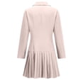 thumbnail image 6 of Dgankt Dresses for Women Spring and Summer Blazer Collar Double-Breasted Long Sleeve V Neck Pleated Mini Dress,Sizes S-2XL, 6 of 6
