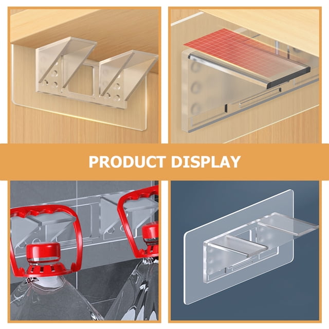 FUEENIRVA 4Ud Soportes Transparentes Para Estantes Con Sin Clavos Para Muebles Y Gabinetes