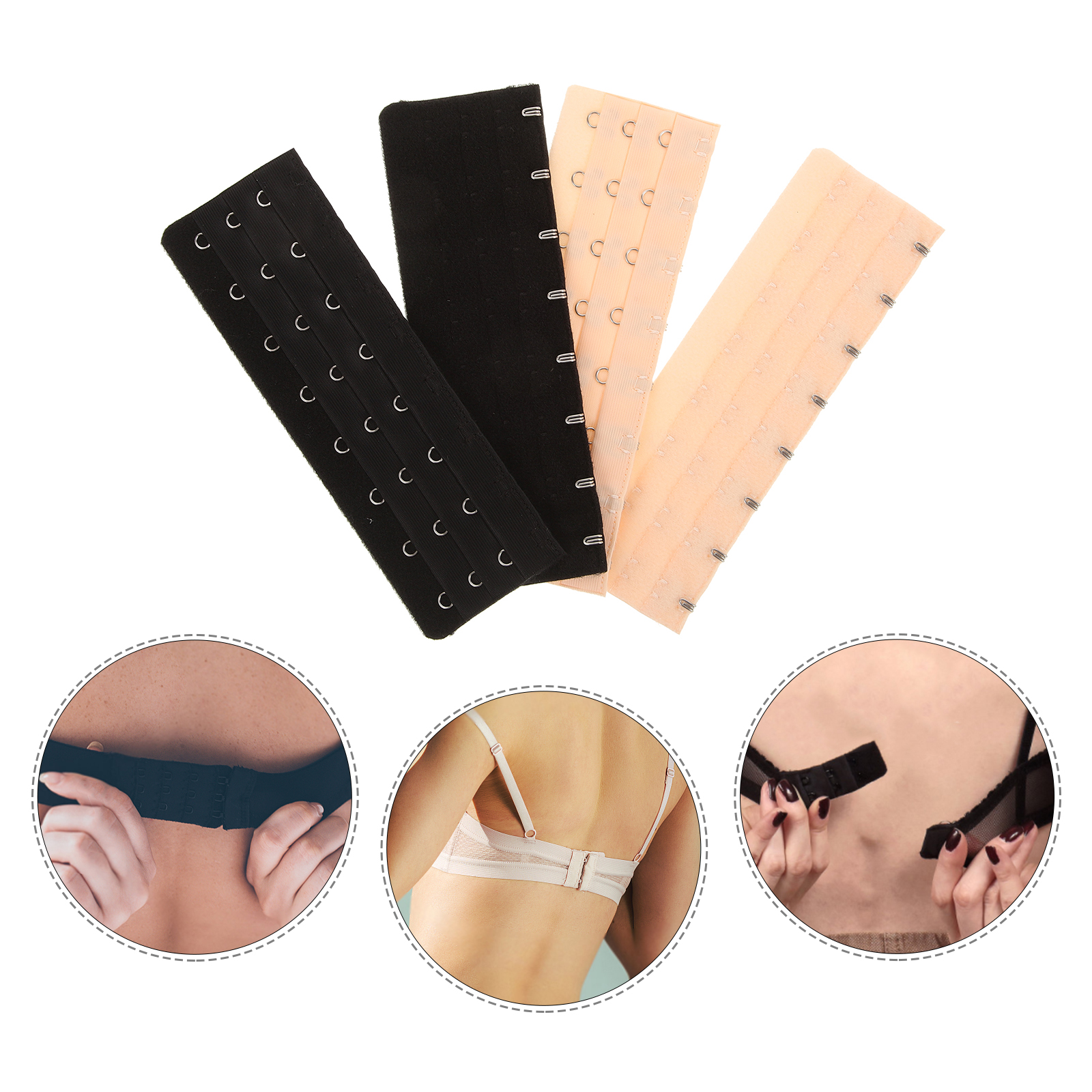 3 Pack Soft Bra Extender For Women – 2/3/4 Hook Closure – One Size Fits Most