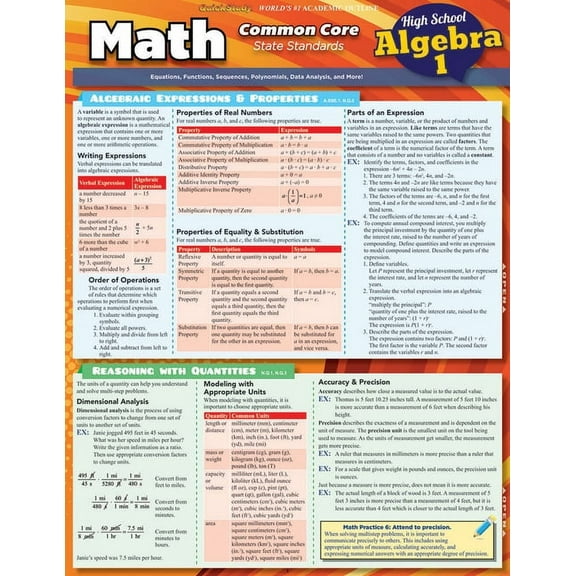Math Common Core Algebra 1 - 9Th Grade (Other)