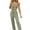 Green, variant on Xunmmm Womens Pajamas Set Lace Straps Tank Top and Long Pants Ribbed Loungewear Sleepwear Home Clothes