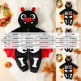 thumbnail image 4 of YDFCWXW Toddler Baby Halloween Costume Bat Skeleton Fuzzy Hooded Jumpsuit, Cosplay Party Holiday Outfit (Orange, 3-6 Months), 4 of 9
