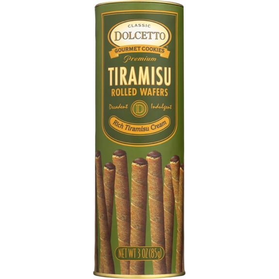 Dolcetto - Tiramisu Rolled Wafer Snacks - 3 Oz Case of 12