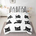 thumbnail image 2 of Homewish Boys Girls Black Cats Twin Bedding Sets 7-Piece,Cartoon Animal Bedding Comforter Set Microfiber,Kawaii Pet Breathable Sheet Sets,Super Cozy Room Decor,Reversible, 2 of 8
