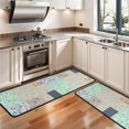 thumbnail image 3 of Kitchen Rugs Sets Of 2,Pioneer Flower Floral Print Pattern Anti Fatigue Kitchen Mat Rugs Non Slip Washable,Decorative Kitchen Floor Mats for Kitchen,Sink,Laundry,17"x47"+17"x47", 3 of 5