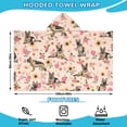 thumbnail image 2 of Shepherd Dog and Flower Floral Hooded Bath Towel，60"x35" for Ages 3 To 12 Kids, Quick Dry Lightweight Soft Microfiber Hood Beach Towel Cover Up for Kids, 2 of 7