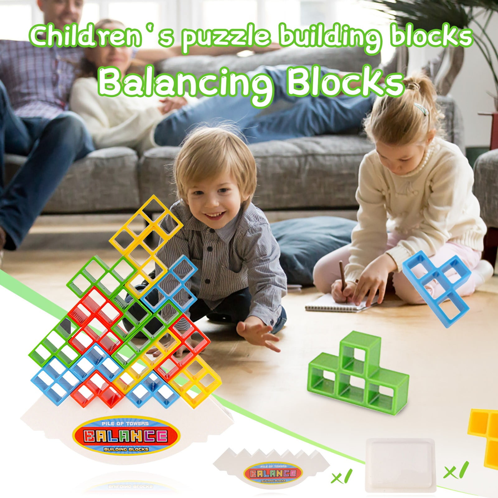 Wooden Balance Puzzle Stacking Animal Tower Building Block Baby Child Toys 